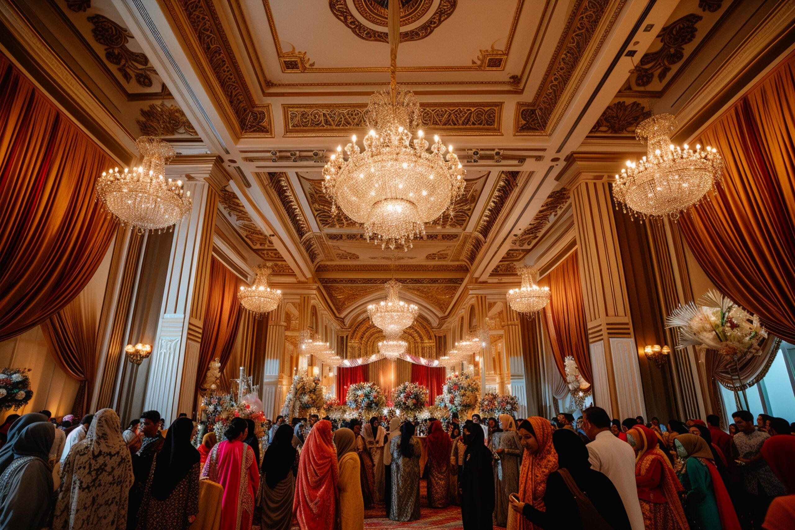 WEDDINGS elegantly set grand ballroom for islamic new